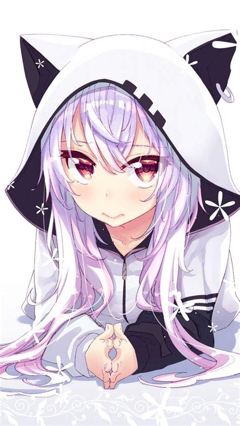 Anime Girl Black And Purple Hoodie Wallpapers Wallpaper Cave