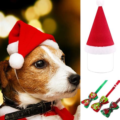 Cat Dog Christmas Hat Santa Claus Warm Cap Hat Xmas Holiday Puppy Pet