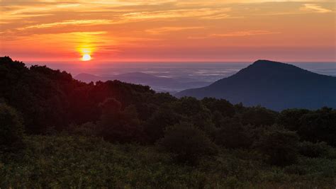 Sunrise Over The Hills In Shenandoah National Park Image Free Stock