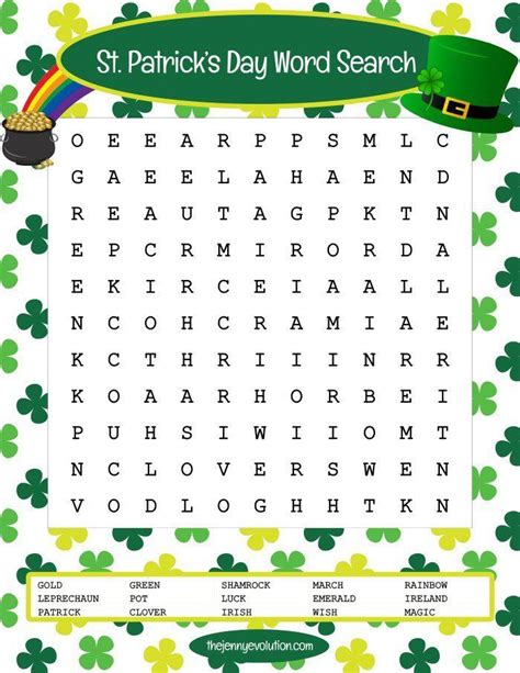 Patrick's day crossword contains 16 english clues that students must translate to spanish to complete the puzzle. St Patricks Day Word Search Puzzle | The Jenny Evolution ...