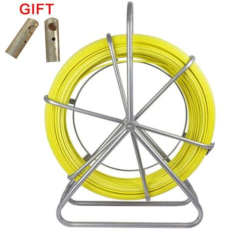 Intbuying Fish Tape Fiberglass Reel Wire Cable Running Rod Duct Rodder