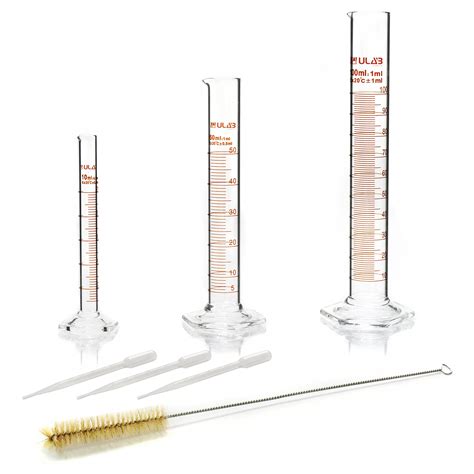 Ulab Scientific Thick Glass Graduated Measuring Cylinder Set Sizes