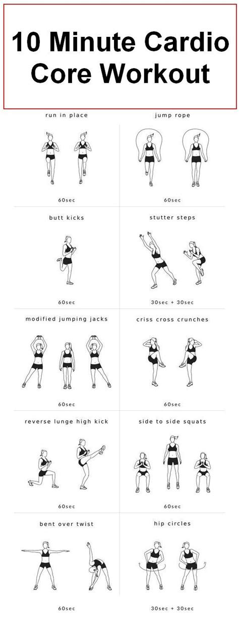 10 Minute Cardio Core Workout Core Workout Cardio Aerobic Exercise