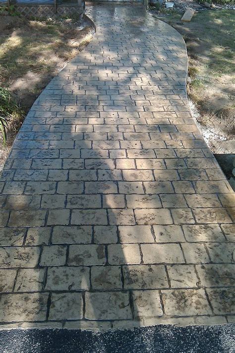 Stamped Cobblestone Walkway Done By Concrete Creations Based Out Of