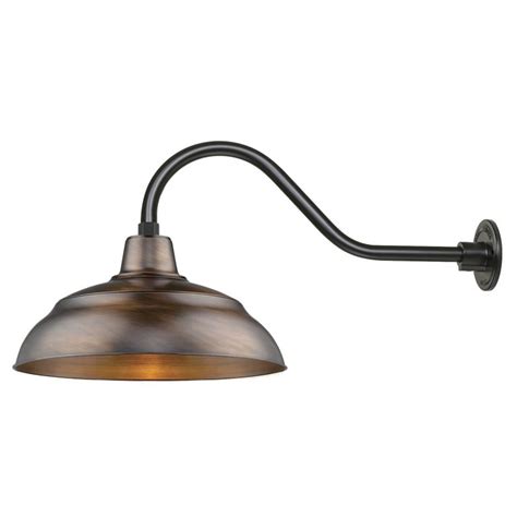 A tea kettle is a utensil used for boiling water. Copper Gooseneck Light Fixture with Warehouse Shade | Barn ...