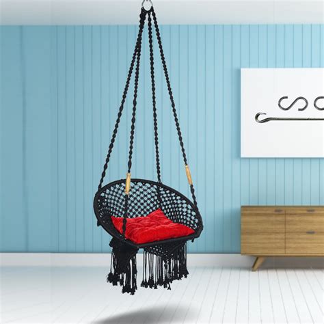 Buy Premium Round Shape Black Swing Chair Online In India Wooden Street