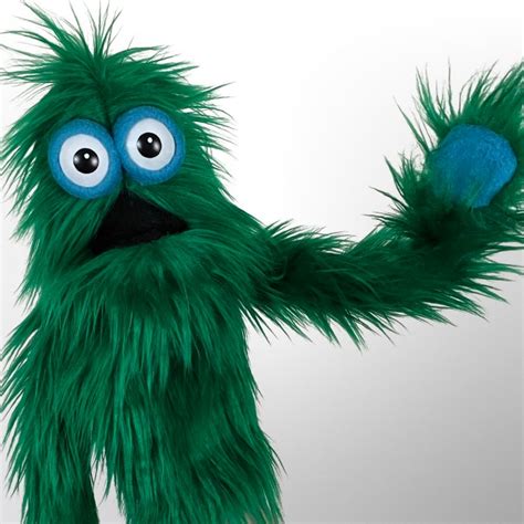 Mega Meep Monster Puppet Green Removable Hand And Rod Etsy