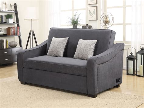 Serta Harison Queen Sofa Bed With Power Strip Gray