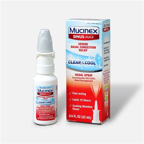 Mucinex Sinus Max Nasal Spray Clear And Cool 75 Oz
