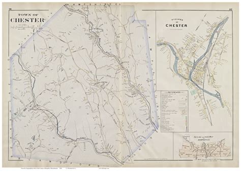 Chester Massachusetts 1894 Old Town Map Reprint Hampden Co Old Maps
