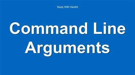Understanding Command Line Arguments In Cc Youtube