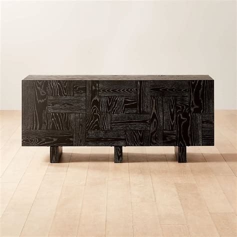 Marchino Modern Black And White Cerused Wood Media Credenza Reviews