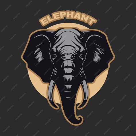 Una Imagen De Un Elefante Con La Palabra Elefante En él Vector Premium
