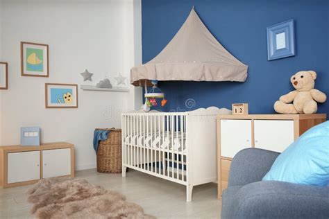 Stylish Baby Room Interior Stock Image Image Of Canopy 114337773
