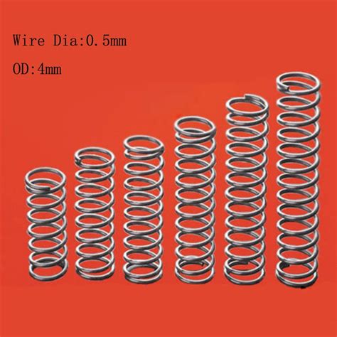 5pcs Helical Compression Spring Wire Dia 0 5mm Od 4mm Springs Stainless