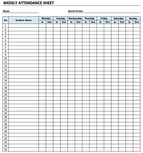 Excel Attendance Sheet Template Excel Templates