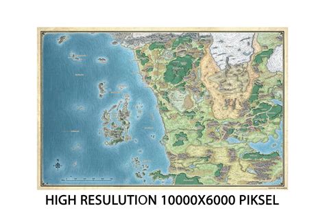 24x36 Map Of Faerun Dungeons Dragons Dnd