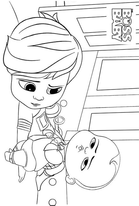 Tim And Boss Baby With Cute Costume Coloring Page Free Printable