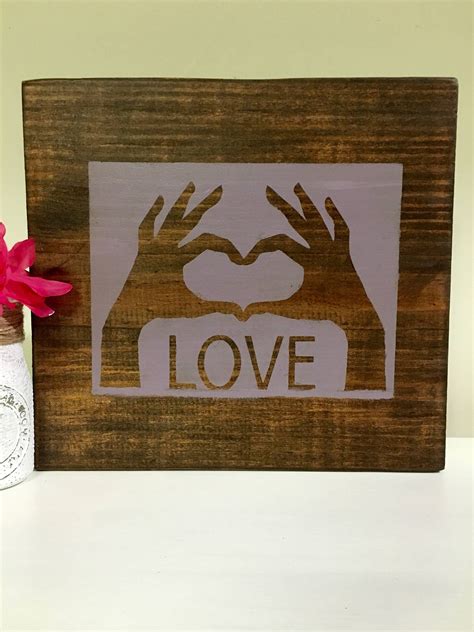 Love Sign Wood Paint And Stain Heart Sign T Decor Gallery Wall