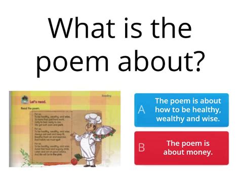 Unit 7 Healthy And Wise Reading Poem Quiz