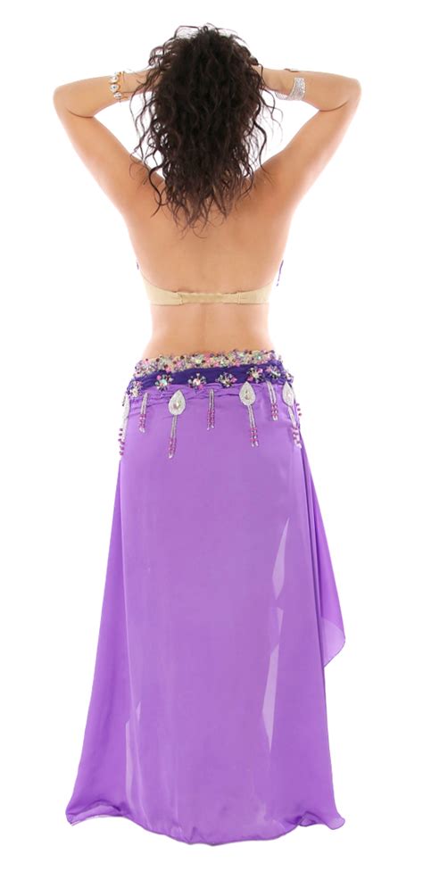 Professional Belly Dance Costume From Egypt In Royal Purple Floral At