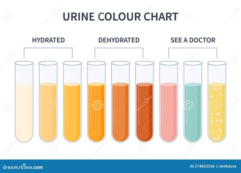 Urine Color Chart Illustration Of Dehydration Level Stock Vector