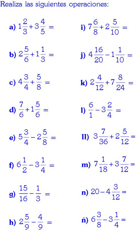 Suma Y Resta De Numeros Mixtos Ejercicios Resueltos De Matematicas De