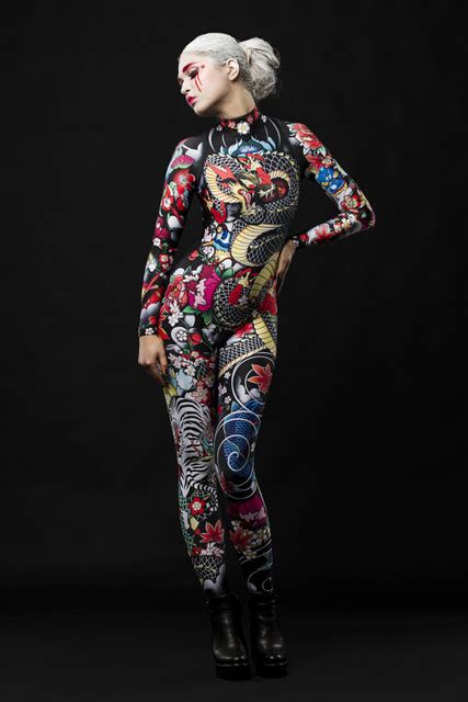 Select from premium woman body of the highest quality. Halloween Yakuza Tattoo Skeleton Full Body Jumpsuit Catsuit Costume for Women