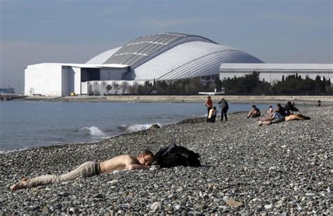 Sochi Winter Olympics 2014 Sunbathing In Sochi