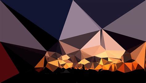 Abstract Art Landscape Of Triangles Digital Art By Elena Kosvincheva