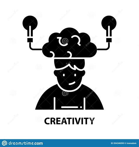 Creativity Icon Black Vector Sign With Editable Strokes Concept