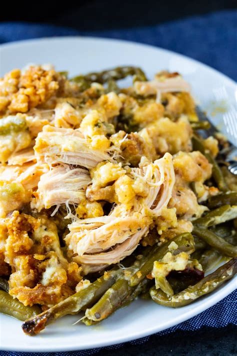 Crock Pot Chicken And Stuffing With Green Beans Spicy Southern Kitchen