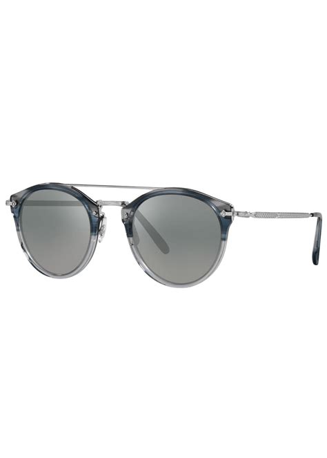 Oliver Peoples Remick Round Metal Aviator Sunglasses Bergdorf Goodman