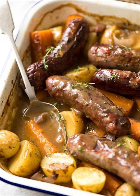 Sausage Bake With Potatoes And Gravy Recipe Sausage Dishes Recipes