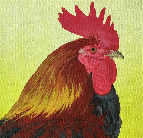Rooster Head Painting By William Mclane Fine Art America