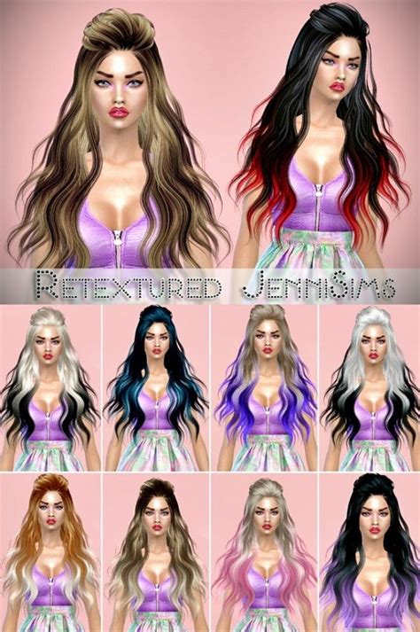 Jenni Sims Sets Of Hairs SkySims Retextured Sims Downloads Makeup Cc Queen Makeup Hair