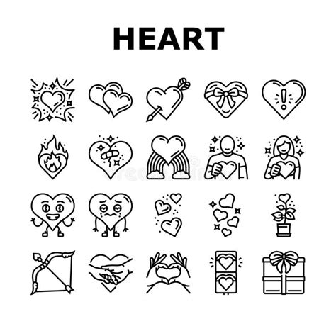 Heart Love Romantic Icons Set Vector Stock Vector Illustration Of Passion Decoration 298464142