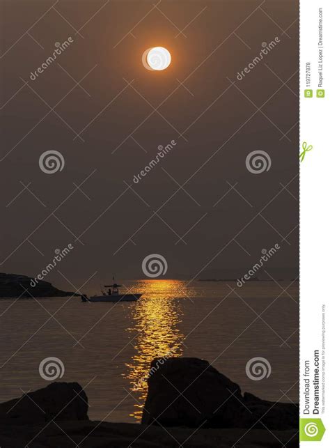 Boat At Sunset Stock Photo Image Of Speedboat Fishing