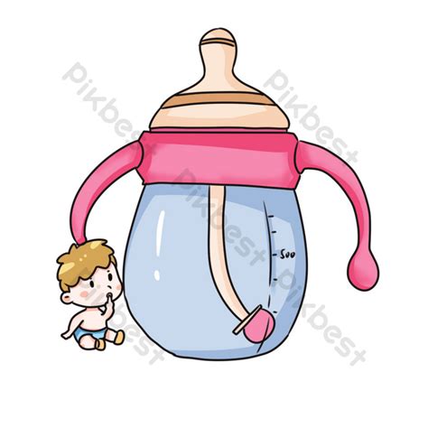 Cartoon Pink Baby Bottle Psd Png Images Free Download Pikbest