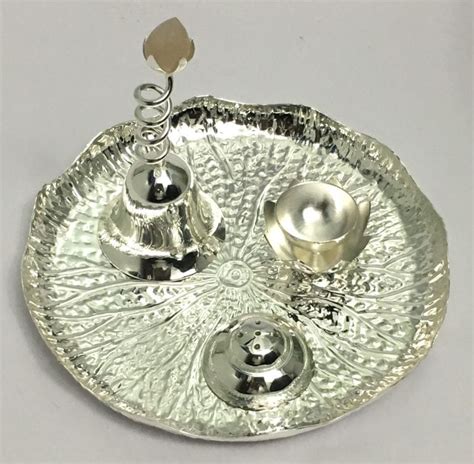Unique Pooja Thali T Online Silver Plated Belirams Silver Ts