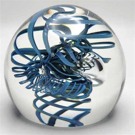 Great Lakes Vntg Signed Henry Summa Art Glass Paperweight