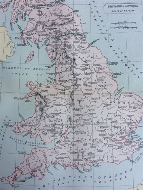 1891 Britannia Antiqua Ancient Britain Original Antique Map Etsy Uk