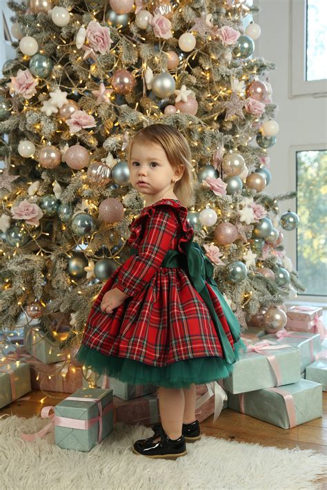 Infant Christmas Dress Red Plaid Baby Girl Dress With Bow Etsy