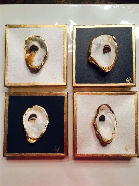 Gold Or Silver Leafed Oyster Shell On Canvas Christian Etsy In 2021