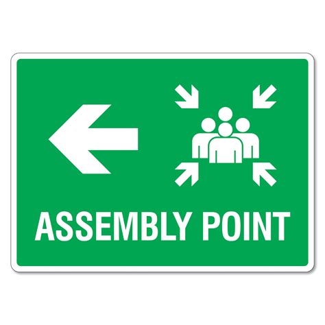 Assembly Point Sign Left Arrow The Signmaker