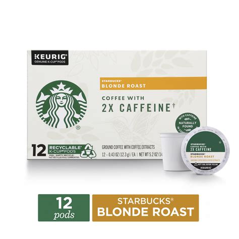 Starbucks Blonde Roast K Cup Coffee Pods With 2x Caffeine — For Keurig