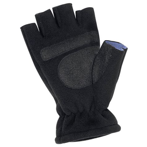 Mens Hodgman® Fingerless Fleece Fishing Gloves Black 110411 Waders