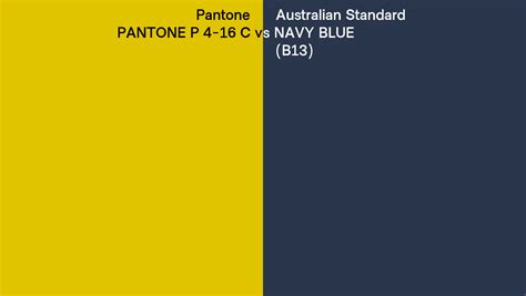 Pantone P 4 16 C Vs Australian Standard Navy Blue B13 Side By Side