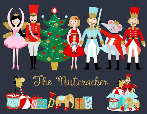 The Nutcracker Christmas Clipart The Nutcracker Ballet Etsy Australia