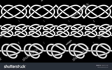 Vector Set Three White Celtic Patterns Stock Vector Royalty Free